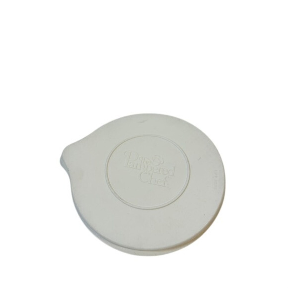 Pampered Chef Mixing‎ Bowl Lid 8 Inch White Plastic Replacement With Spout Tab